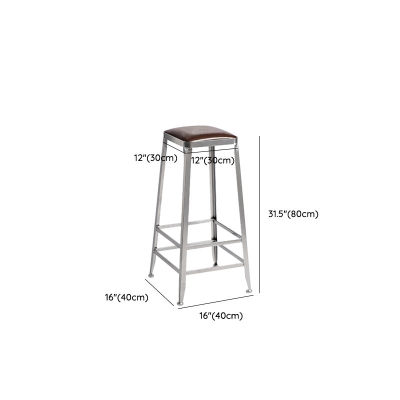 Faux Leather Dining Stools Armless Bar Stools with Metal Base Clearhalo 'Bar Furniture' 'Bar Stools' 'bar_stools' 'furn' 'furn_bar_stools' 'Furniture' 'Kitchen & Dining Furniture' 1200x1200_875d6547-8ed5-4178-bda9-ed1df9c34ccb