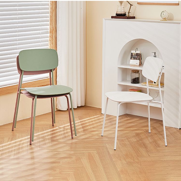 Contemporary Style Dining Chair Dining Armless Stackable Side Chair with Metal Legs Clearhalo ' kitchen&dining_furn' 'Dining Chairs' 'Dining Tables & Seating' 'dining_chair' 'furn' 'furn_dining_chair' 'Furniture' 'furniture_dining_chair' 'Kitchen & Dining Furniture' 'kitchen' 1200x1200_875dae79-9c2b-47c3-8d16-0035485b64fc