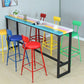 Industrial Wood Bar Table with Rectangle Table Top Trestle Table - 42" H Clearhalo 'Bar Furniture' 'Bar Tables' 'bar_tables' 'furn' 'furn_bar_tables' 'Furniture' 'furniture_bar_tables' 'Kitchen & Dining Furniture' 1200x1200_875fdeb3-39c3-4c3a-bcd9-8c821f64f24e