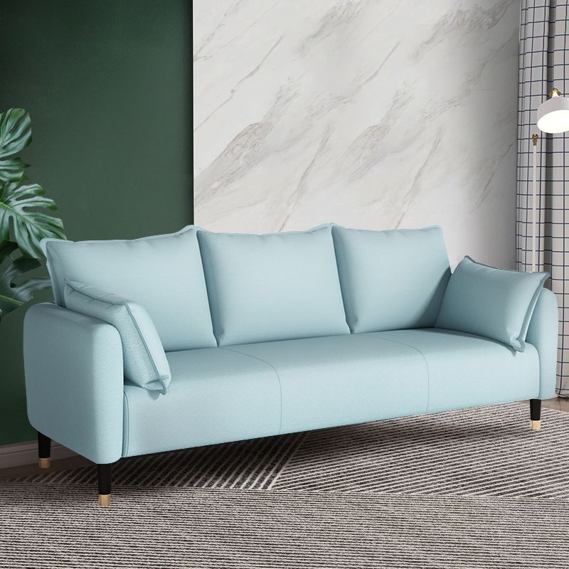 Glam Pillows Square Arm Living Room Faux Leather Standard Seating