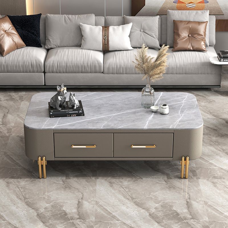 4 Legs Steel Frame Base Design Grey/white Slate Top Coffee Table Clearhalo 'Coffee & Accent Tables' 'Coffee Tables' 'coffee_tables' 'furn' 'furn_coffee_tables' 'Furniture' 'Living Room Furniture' 1200x1200_8760f02d-4a64-4cbe-aad3-10bcc88ee2d9