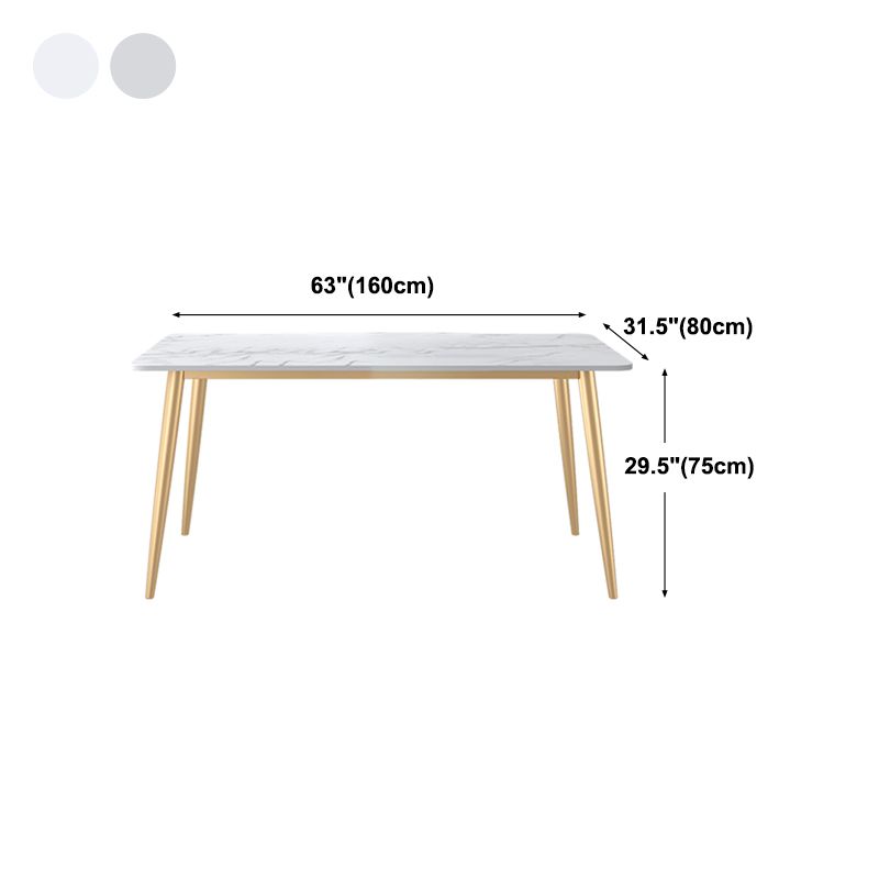 Table à manger de luxe traditionnelle Table à manger rectangulaire en pierre blanche pour la maison