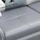 Pillow Top Arm Sofa 31.49" High Faux Leather/Linen Sofa Ottoman Included