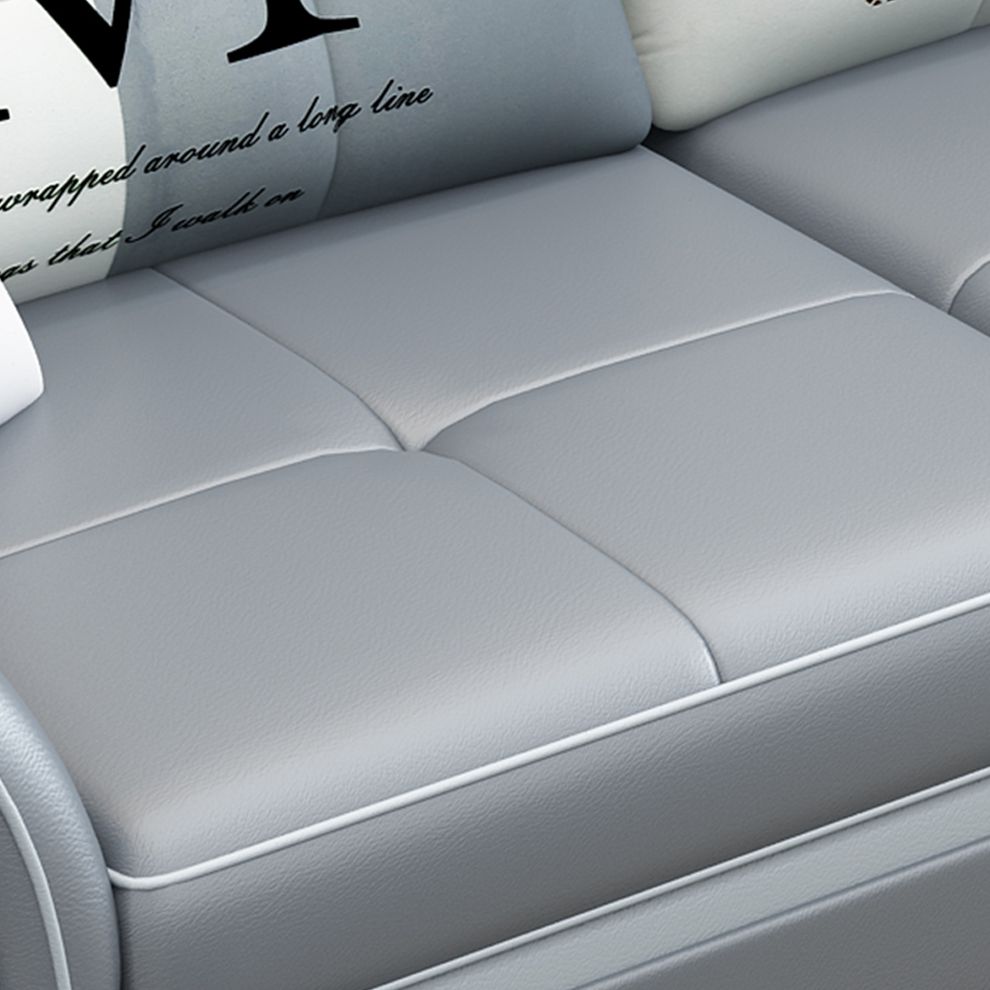 Pillow Top Arm Sofa 31.49" High Faux Leather/Linen Sofa Ottoman Included Clearhalo 'furn' 'furn_sofas' 'Furniture' 'Living Room Furniture' 'Sofa' 'sofas' 1200x1200_87617d43-0dbd-431e-a1ef-adb7e75a807a