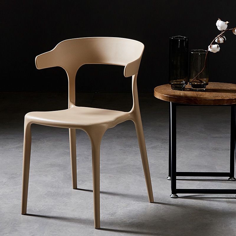 Scandinavian Plastic Dining Arm Chairs Home Open Back Armchairs (Set of 4) Clearhalo ' kitchen&dining_furn' 'Dining Chairs' 'Dining Tables & Seating' 'dining_chair' 'furn' 'furn_dining_chair' 'Furniture' 'furniture_dining_chair' 'Kitchen & Dining Furniture' 'kitchen' 1200x1200_8761d96c-123a-4db6-b64a-13ee81f67cca