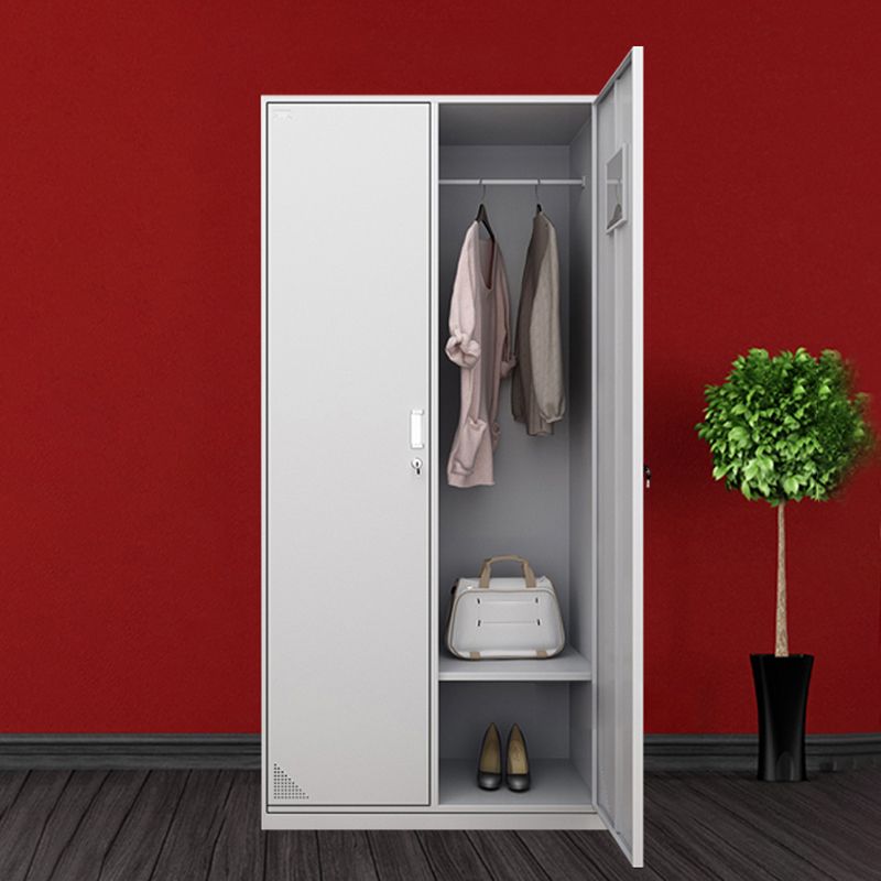 Steel White Storage Cabinet with Hinged Door Modern Cabinet for Bathroom