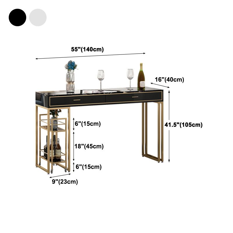 Glam Gold Metal Bar Height Pub Table Rectangle Sled Pub Height Dining Table Clearhalo 'Bar Furniture' 'Bar Tables' 'bar_tables' 'furn' 'furn_bar_tables' 'Furniture' 'furniture_bar_tables' 'Kitchen & Dining Furniture' 'kitchen&dining_furn' 'kitchen' 1200x1200_87632296-acda-4056-bd79-c84916f1b4e3