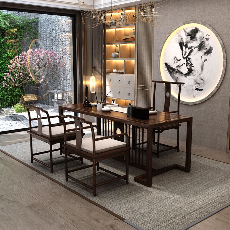 Modern Rectangular Writing Desk Bedroom Office Desk in Natural Clearhalo 'furn' 'furn_office_desk' 'Furniture' 'Office Desks' 'Office Furniture' 'office_desk' 1200x1200_87636bb9-9b9f-4da5-ad8b-b61374c4120b