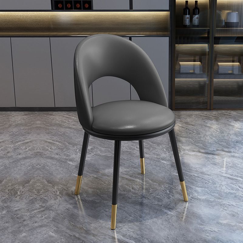 Sillas de comedor de estilo nórdico silla de comedor sin brazo con patas de metal para cocina