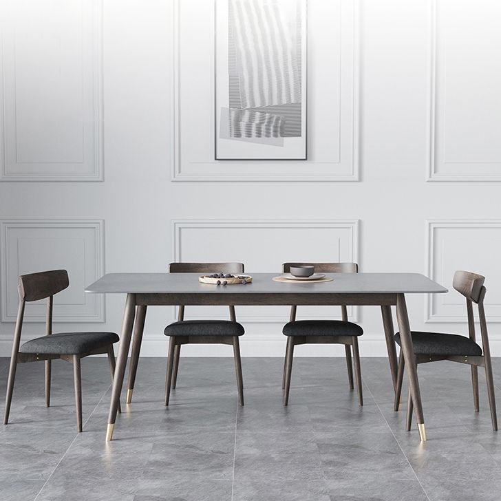 Modern Sintered Stone Top Kitchen Dining Table Rectangle Gray Dining Table with 4 Legs Base Clearhalo ' dining_table' 'Dining Tables & Seating' 'Dining Tables' 'furn' 'furn_dining_table' 'Furniture' 'furniture_dining_table' 'Kitchen & Dining Furniture' 'kitchen&dining_furn' 'kitchen' 'kitchen_dining_table' 1200x1200_87650947-d3f6-4238-8bdd-4f859c27d4d5