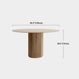 Round Pedestal Dining Site Table Contemporary Style Pine Solid Wood Dinette Table Clearhalo 'Dining Tables & Seating' 'Dining Tables' 'dining_table' 'furn' 'furn_dining_table' 'Furniture' 'furniture_dining_table' 'Kitchen & Dining Furniture' 1200x1200_8766f777-a09c-4085-899e-352da6d939dd