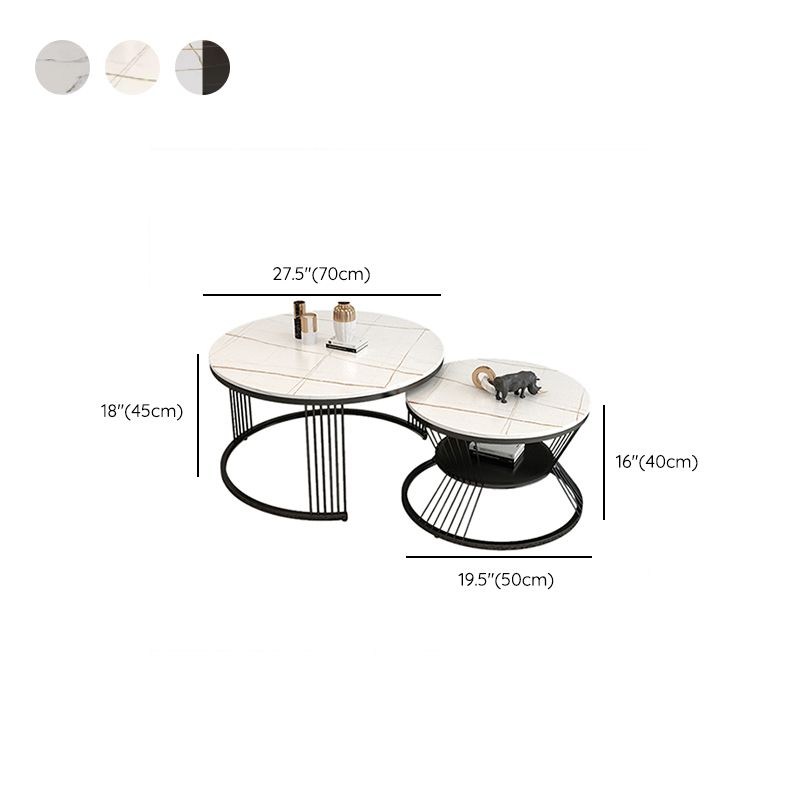 Slate Coffee Table Round Nesting Coffee Table Set for Living Room Clearhalo 'Coffee & Accent Tables' 'Coffee Tables' 'coffee_tables' 'furn' 'furn_coffee_tables' 'Furniture' 'Living Room Furniture' 1200x1200_87673847-c971-4d30-aa60-a27be29c928d
