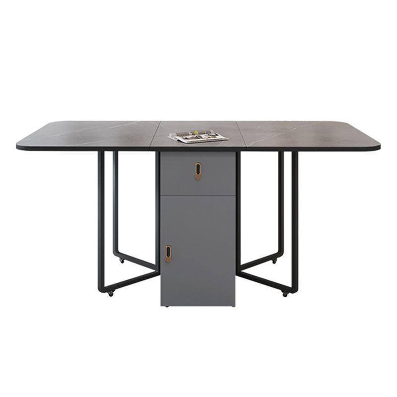 Modern Style Dining Table Sintered Stone Drop-Leaf Dining Table for Home Use Clearhalo ' dining_table' 'Dining Tables & Seating' 'Dining Tables' 'furn' 'furn_dining_table' 'Furniture' 'furniture_dining_table' 'Kitchen & Dining Furniture' 'kitchen&dining_furn' 'kitchen' 'kitchen_dining_table' 1200x1200_87676d62-d798-4874-8bae-5192c7bfb1f9