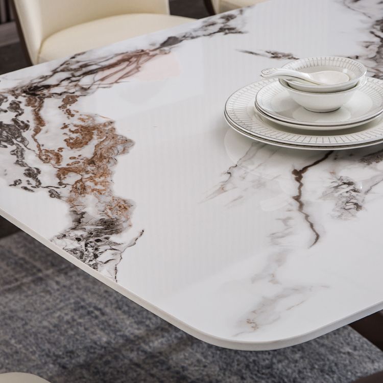 Metal Traditional Luxury Rectangle Table White Sintered Stone Table with Pedestal Base Clearhalo ' dining_table' 'Dining Tables & Seating' 'Dining Tables' 'furn' 'furn_dining_table' 'Furniture' 'furniture_dining_table' 'Kitchen & Dining Furniture' 'kitchen&dining_furn' 'kitchen' 'kitchen_dining_table' 1200x1200_876c6354-54b9-4c06-a195-bf1654f4cfd0
