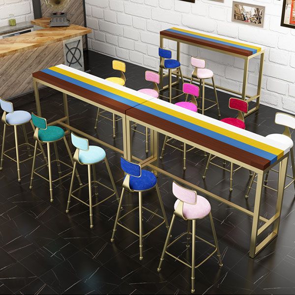 Glam Style Fixed Bar Table 1/4 Pieces Solid Wood Rectangle Counter Set for Indoor Clearhalo 'Bar Furniture' 'furn' 'furn_home_bar_bar_sets' 'Furniture' 'Home Bars & Bar Sets' 'home_bar_bar_sets' 'Kitchen & Dining Furniture' 1200x1200_876d7794-e56f-4e8c-8f5d-1109f449d325