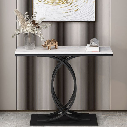 Modern Console Accent Table Antique Finish Sofa Console Table with Shelf