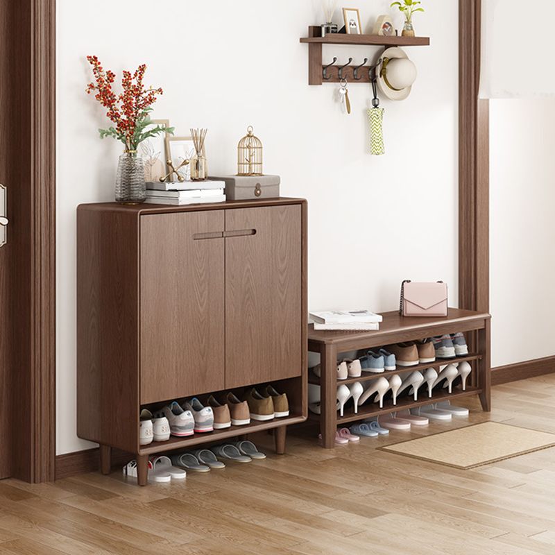 Rectangle 11.8" Wide Entryway Bench Modern Solid Wood Bench with Storage Clearhalo 'Benches' 'Chairs & Seating' 'furn' 'furn_benches' 'Furniture' 'Living Room Furniture' 1200x1200_8770532c-6f30-4306-81d7-6210d3ff852f