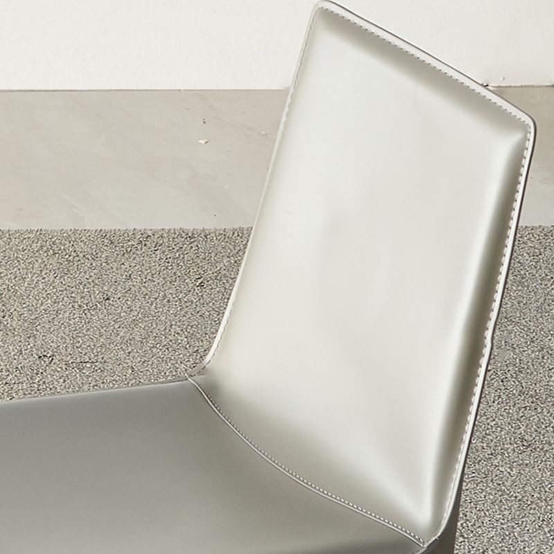 Faux Leather Matte Finish Dining Chair Modern Solid Back Side Chair