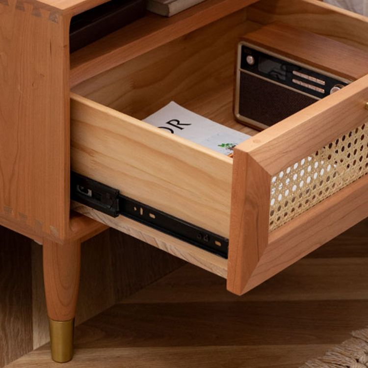 Moderno tavolo da notte in legno massiccio 1 comodino da letto di stoccaggio