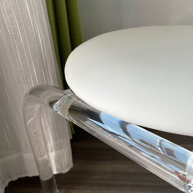 Moderne stijl eetkamerstoel leer open achterkant stoel met acrylbasis