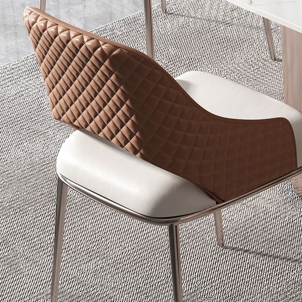 Glam Faux Leather Dining Chair Indoor Arm Chair with Upholstered Clearhalo 'Dining Chairs' 'Dining Tables & Seating' 'dining_chair' 'furn' 'furn_dining_chair' 'Furniture' 'Kitchen & Dining Furniture' 1200x1200_8773bc57-978b-4554-ba83-4b9019074081