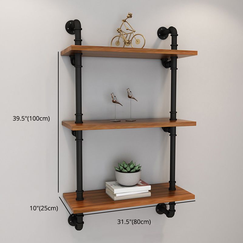 Brown Bookshelf Industrial Style Wall Mounted Bookcase for Home Office Clearhalo 'Bookcases' 'furn' 'furn_bookcases' 'Furniture' 'furniture_bookcases' 'Office Furniture' 1200x1200_8774f181-5214-4e6e-9702-2b397db1b180