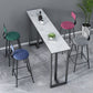 Industrial Bar Height Table Stone Top Bistro Table with Black Base Clearhalo 'Bar Furniture' 'Bar Tables' 'bar_tables' 'furn' 'furn_bar_tables' 'Furniture' 'Kitchen & Dining Furniture' 1200x1200_8775ca54-80b7-4a35-bbf7-88fcb54f200e
