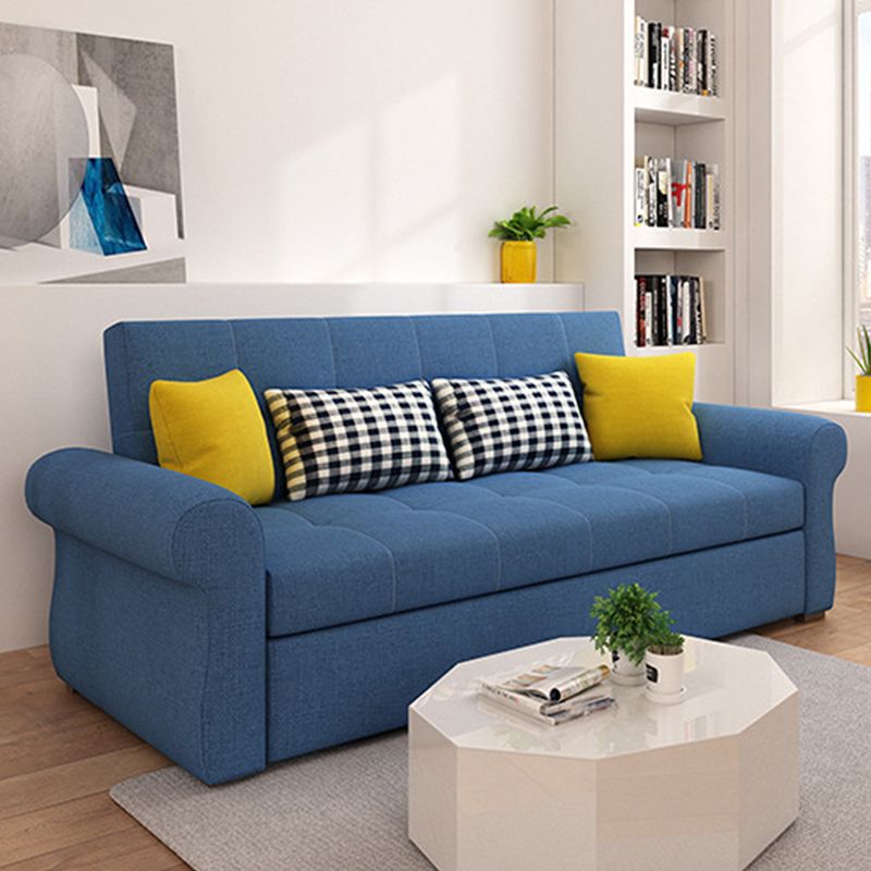 クッションバック布団ソファベッド枕が含まれているフレアアームスリーパーソファ