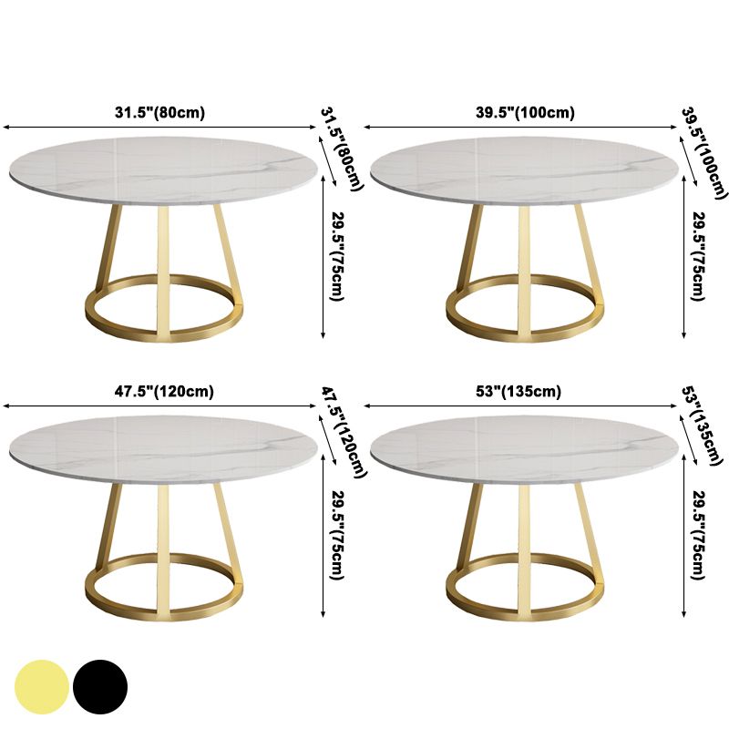 Contemporary Round Dining Table White Sintered Stone Dining Table with Pedestal Base Clearhalo ' dining_table' 'Dining Tables & Seating' 'Dining Tables' 'Furniture' 'furniture_dining_table' 'Kitchen & Dining Furniture' 'kitchen&dining_furn' 'kitchen' 'kitchen_dining_table' 1200x1200_8776631b-6498-46ab-b0f4-bb27009d8f50
