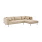 Nordic Style Sectional Feather Cushion Filled Flannelette Beige Sofa