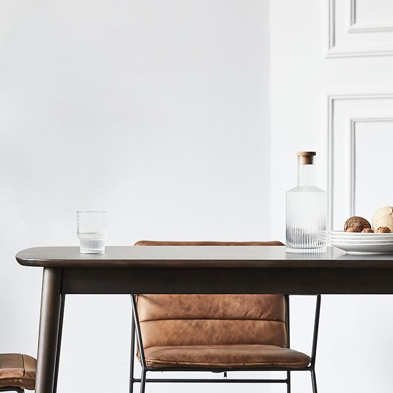 Rectangle 4 Legs Luxury Style Dining Table Wood Color Fixed Table of Solid Rubberwood Clearhalo ' dining_table' 'Dining Tables & Seating' 'Dining Tables' 'furn' 'furn_dining_table' 'Furniture' 'furniture_dining_table' 'Kitchen & Dining Furniture' 'kitchen&dining_furn' 'kitchen' 'kitchen_dining_table' 1200x1200_8778169b-f859-4031-a40d-2c90f980b80a