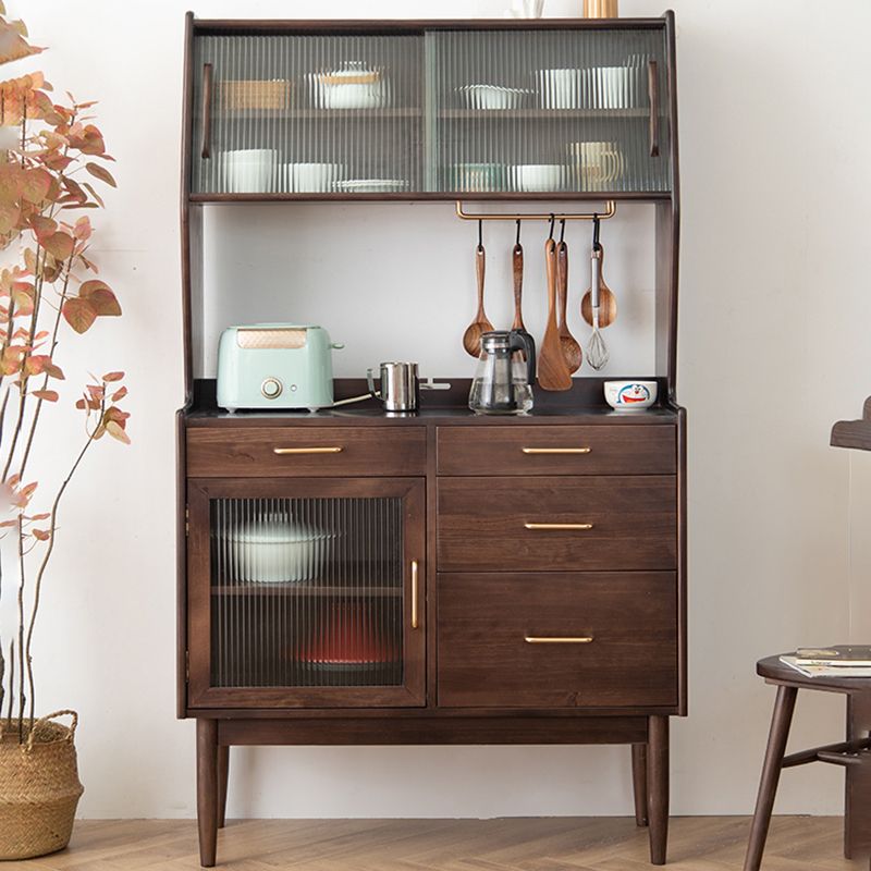 Contemporary China Cabinet Wooden Glass Doors Dining Hutch with Drawers Clearhalo 'Display & China Cabinets' 'display_china_cabinets' 'furn' 'furn_display_china_cabinets' 'Furniture' 'Kitchen & Dining Furniture' 1200x1200_8778233b-a5d5-4944-89a8-7c115bdbe008