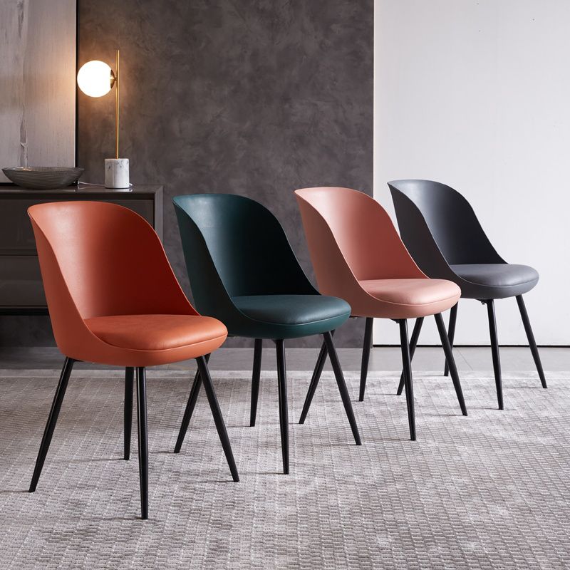 Industrial Metal Dining Room Chairs Upholstered Armless Dining Chairs for Home Use Clearhalo ' kitchen&dining_furn' 'Dining Chairs' 'Dining Tables & Seating' 'dining_chair' 'furn' 'furn_dining_chair' 'Furniture' 'furniture_dining_chair' 'Kitchen & Dining Furniture' 'kitchen' 1200x1200_877910ee-840b-4e26-b23f-20319e0608e2