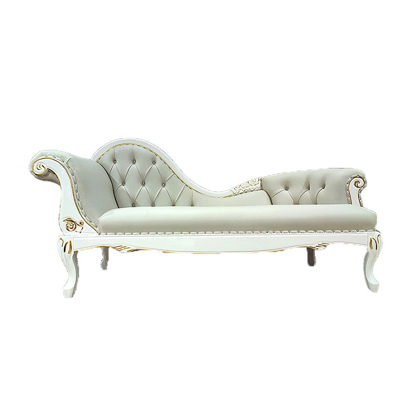 Glam Chaise Lounge Couch Leather Chaise Lounge Chair with Legs
