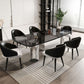 Contemporary Kitchen Dinner Table Rectangle  Glass Top Dining Table