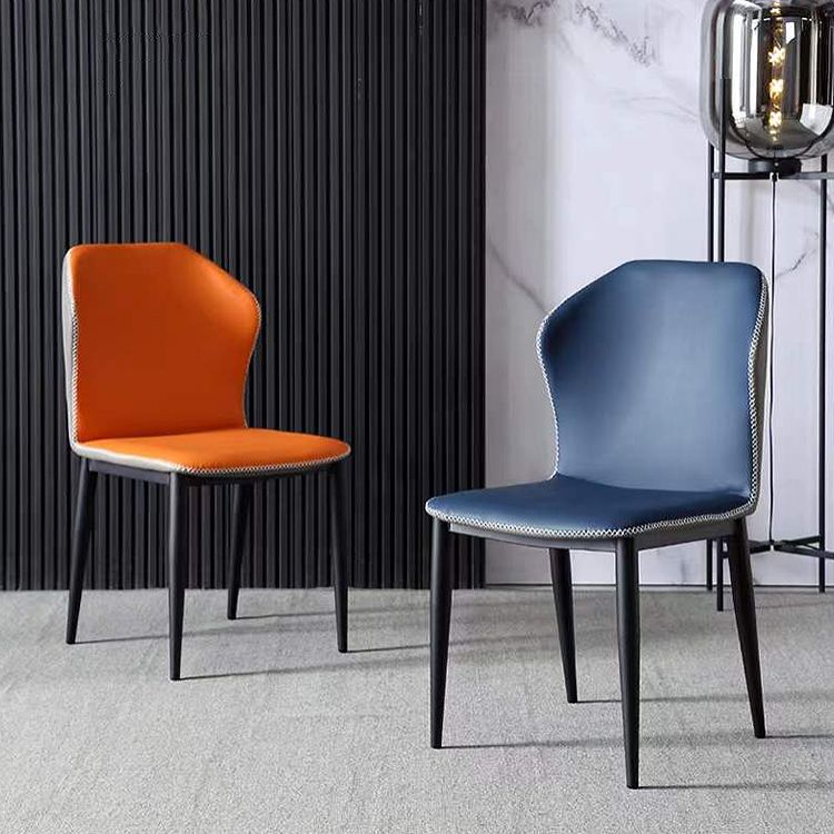 Contemporary Style Wingback Parsons Side Chairs Leather Dining Chairs (Set of 2) Clearhalo ' kitchen&dining_furn' 'Dining Chairs' 'Dining Tables & Seating' 'dining_chair' 'furn' 'furn_dining_chair' 'Furniture' 'furniture_dining_chair' 'Kitchen & Dining Furniture' 'kitchen' 1200x1200_877cbfbf-e1be-4b1f-bc3b-0118fe14793d