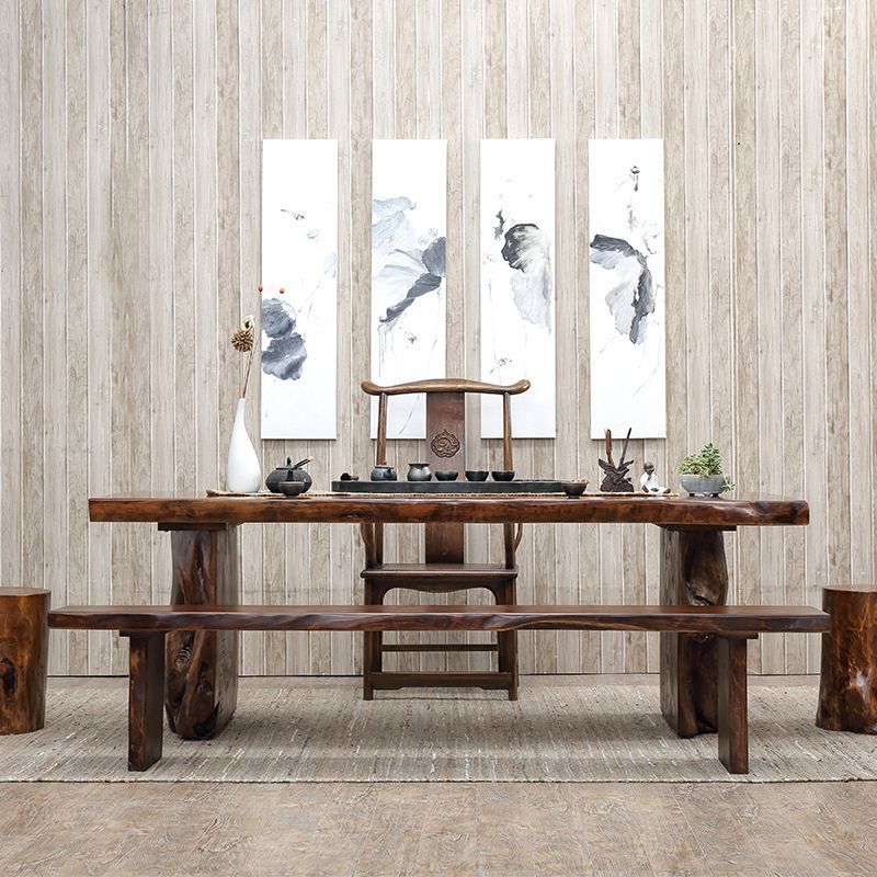 Rectangle Solid Wood Coffee Table Dark Brown Abstract Cocktail Table Clearhalo 'Coffee & Accent Tables' 'Coffee Tables' 'coffee_tables' 'furn' 'furn_coffee_tables' 'Furniture' 'Living Room Furniture' 1200x1200_877cf4a8-58a5-4f1a-8026-db65a9b97291