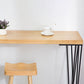Mesa de bar rectangular, mesa moderna de madera maciza con altura y estantes