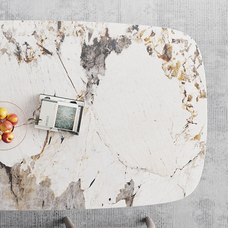 Modern Style Sintered Stone Dining Table with Rectangle Shape Standard Height Table for Home Use Clearhalo 'Dining Room Sets' 'Dining Tables & Seating' 'dining_room_set' 'furn' 'furn_dining_room_set' 'Furniture' 'furniture_dining_room_set' 'Kitchen & Dining Furniture' 'kitchen&dining_furn' 'kitchen' 1200x1200_877df9ba-7721-4a07-95d3-8ee440a58271