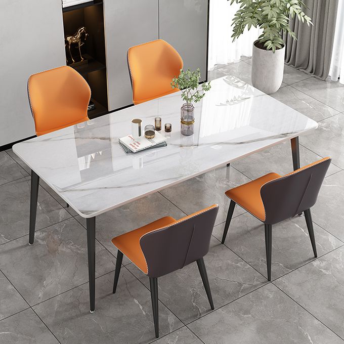 Modern Stone Rectangle Dining Table 4 Metal Legs for Dining Room Clearhalo 'Dining Tables & Seating' 'Dining Tables' 'dining_table' 'furn' 'furn_dining_table' 'Furniture' 'Kitchen & Dining Furniture' 1200x1200_877e813c-5bbd-44df-994d-da6feb125221