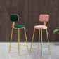 Glam Armless Backrest Counter Stool Iron Cafe Bar Stool with Velvet Cushion and Pedal Clearhalo 'Bar Furniture' 'Bar Stools' 'bar_stools' 'furn' 'furn_bar_stools' 'Furniture' 'furniture_bar_stools' 'Kitchen & Dining Furniture' 1200x1200_877faec5-31aa-4bb8-a425-c8340f096095