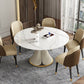 Glam 1/4/5/6/7/9 Pieces White Dining Table Set with Stone Top Round Scalable Dinette Set Clearhalo 'Dining Room Sets' 'Dining Tables & Seating' 'dining_room_set' 'furn' 'furn_dining_room_set' 'Furniture' 'furniture_dining_room_set' 'Kitchen & Dining Furniture' 'kitchen&dining_furn' 'kitchen' 1200x1200_87815b65-019b-4b06-815b-0e27db65f767