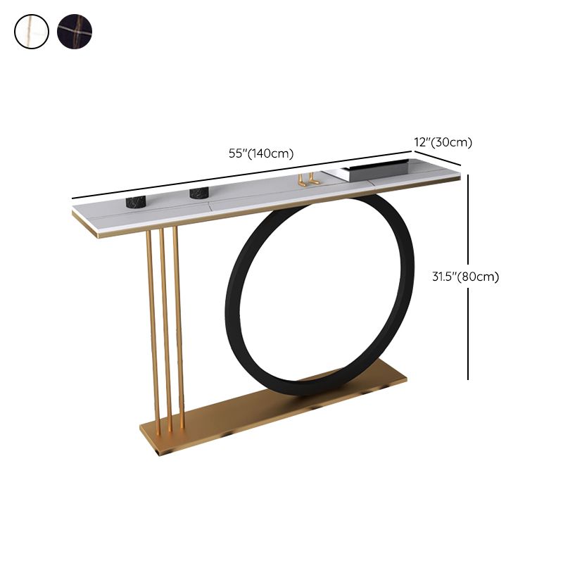 Mesa de acento de piedra moderna de 31.5 pulgadas de altura con estante