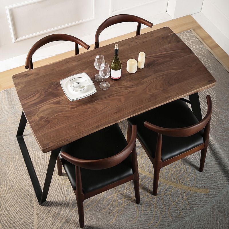 Natural and Black Dining Table Set 1/2/3/5/7 Pieces Rectangle Industrial Dinette Set Clearhalo 'Dining Room Sets' 'Dining Tables & Seating' 'dining_room_set' 'furn' 'furn_dining_room_set' 'Furniture' 'Kitchen & Dining Furniture' 1200x1200_8784bc29-3606-4007-9dc2-4f36cd8bda3b