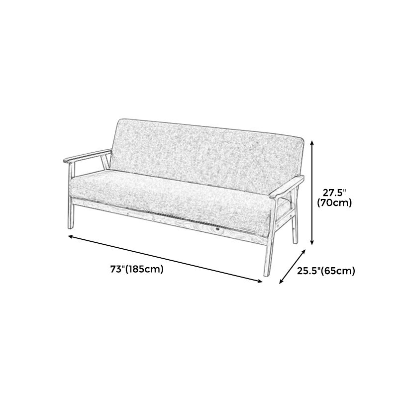 ブラウンモダンビスケットバック本革標準ソファ27.56 "高四角いアームソファ