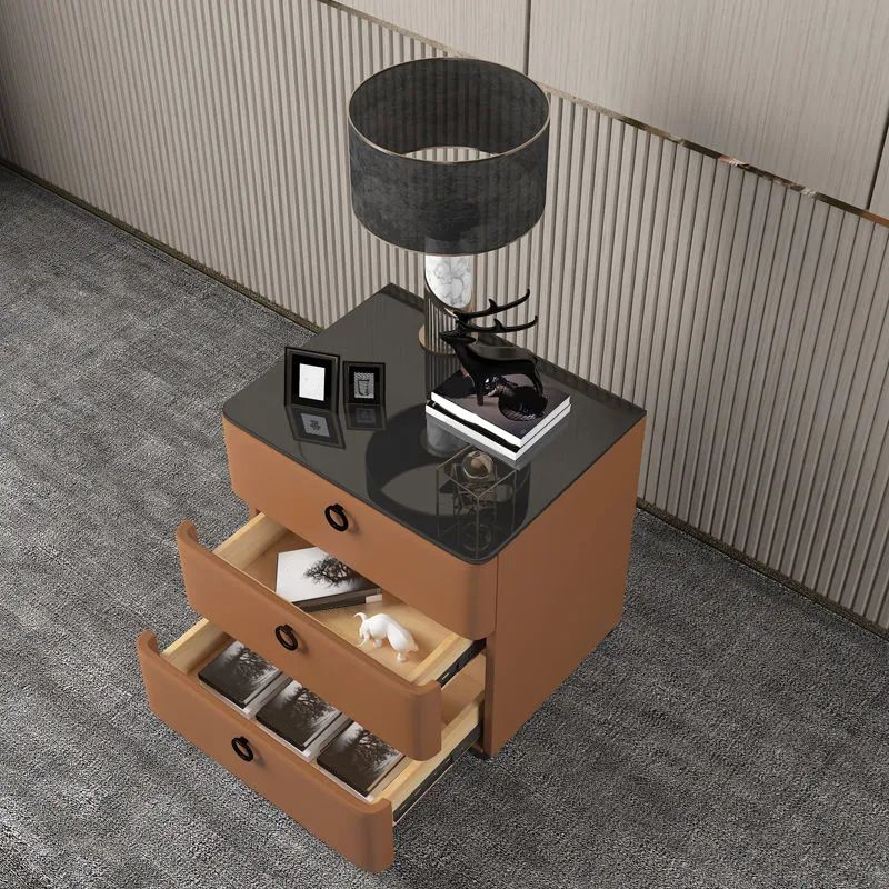 3 - Schublade zeitgenössischer Akzenttisch Nachttest antikes Finish -Bett Nachttisch