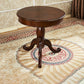 Mesa de pedestal de extremo redondo de madera maciza tradicional mesa de acento de acento lateral en marrón