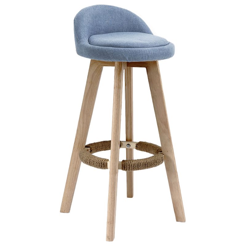 Scandinavia Bar-stool Wooden Legs Round Seat Bar Stool for Kitchen Clearhalo 'Bar Furniture' 'Bar Stools' 'bar_stools' 'furn' 'furn_bar_stools' 'furniture_bar_stools' 'Kitchen & Dining Furniture' 'kitchen&dining_furn' 'kitchen' 'kitchen_furn' Furniture' 1200x1200_8786db6c-6116-46bc-b66e-a77cc9ab8b9d
