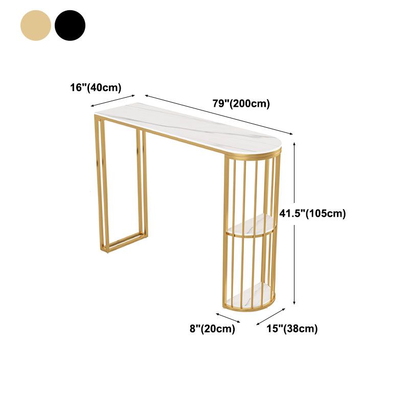 Stone Top Cocktail Table Glam Style 42-inch Height Metal Base Bar Table Clearhalo 'Bar Furniture' 'Bar Tables' 'bar_tables' 'furn' 'furn_bar_tables' 'Furniture' 'furniture_bar_tables' 'Kitchen & Dining Furniture' 'kitchen&dining_furn' 'kitchen' 1200x1200_878862c1-ba9c-45bd-a158-85bd4383faa3