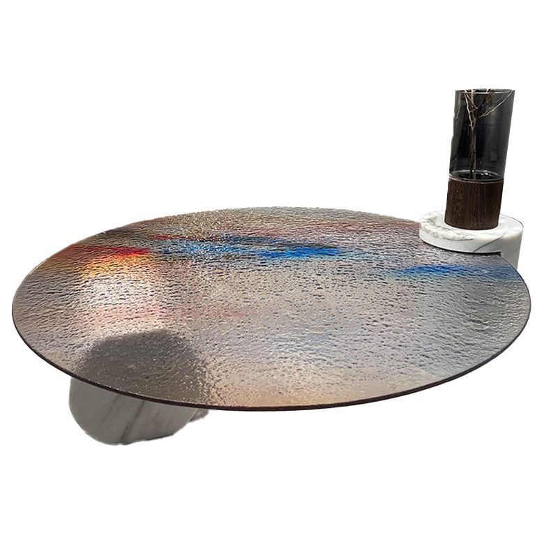 Round No Distressing Coffee Table Glass Tropical Single Coffee Table with 2 Legs Clearhalo 'Coffee & Accent Tables' 'Coffee Tables' 'coffee_tables' 'furn' 'furn_coffee_tables' 'Furniture' 'Living Room Furniture' 1200x1200_87887e29-a424-462d-8bac-9a3a15e97bb7